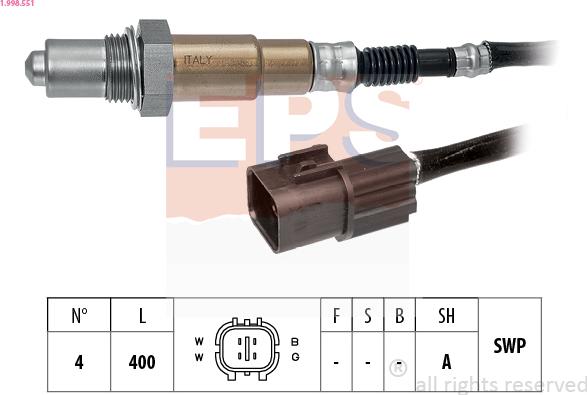 EPS 1.998.551 - Sonda lambda www.autoricambi360.it