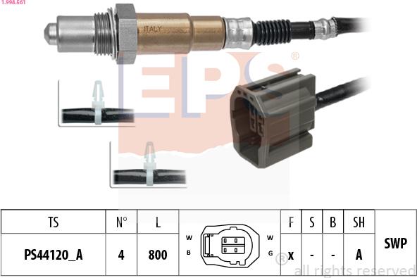 EPS 1.998.561 - Sonda lambda www.autoricambi360.it