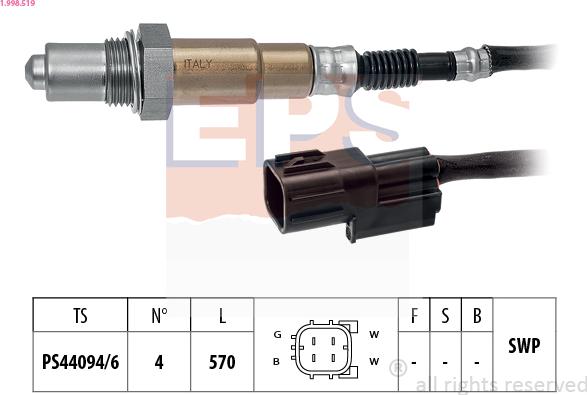 EPS 1.998.519 - Sonda lambda www.autoricambi360.it