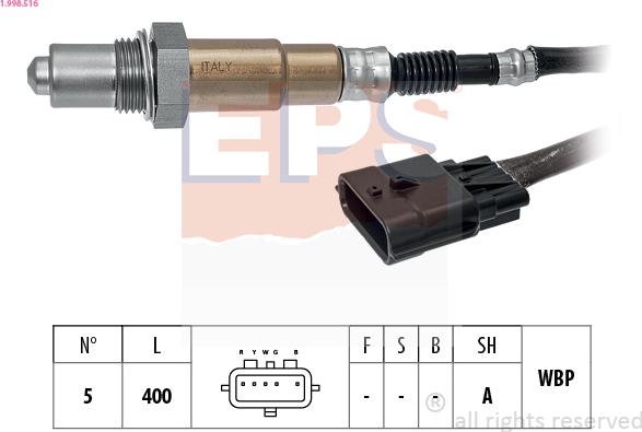 EPS 1.998.516 - Sonda lambda www.autoricambi360.it