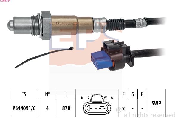 EPS 1.998.511 - Sonda lambda www.autoricambi360.it