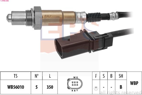 EPS 1.998.585 - Sonda lambda www.autoricambi360.it