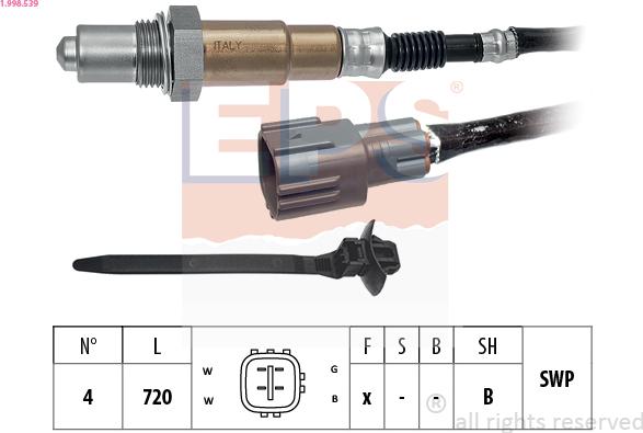 EPS 1.998.539 - Sonda lambda www.autoricambi360.it