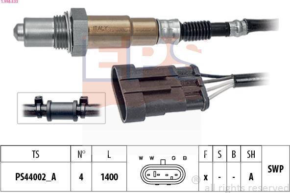 EPS 1.998.533 - Sonda lambda www.autoricambi360.it