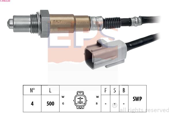 EPS 1.998.520 - Sonda lambda www.autoricambi360.it