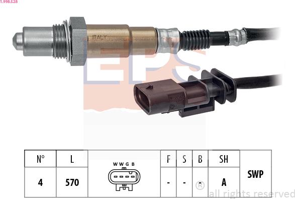EPS 1.998.528 - Sonda lambda www.autoricambi360.it
