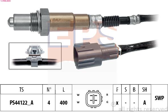 EPS 1.998.604 - Sonda lambda www.autoricambi360.it
