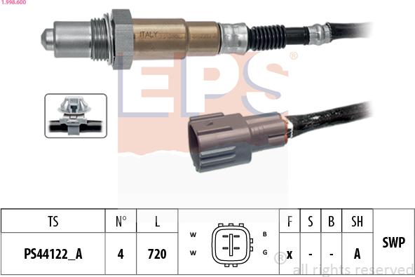 EPS 1.998.600 - Sonda lambda www.autoricambi360.it