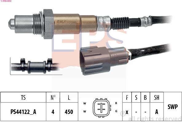 EPS 1.998.603 - Sonda lambda www.autoricambi360.it