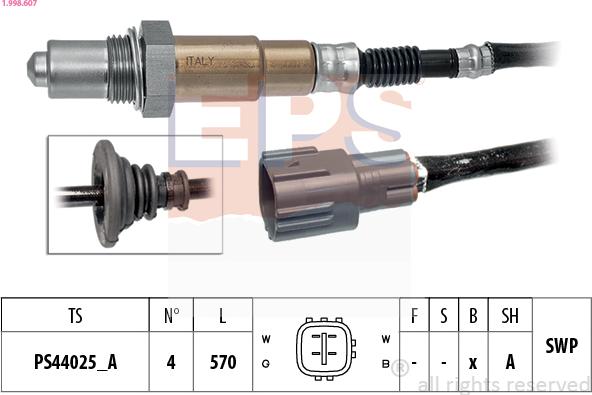 EPS 1.998.607 - Sonda lambda www.autoricambi360.it