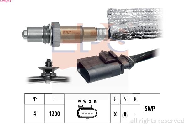 EPS 1.998.614 - Sonda lambda www.autoricambi360.it