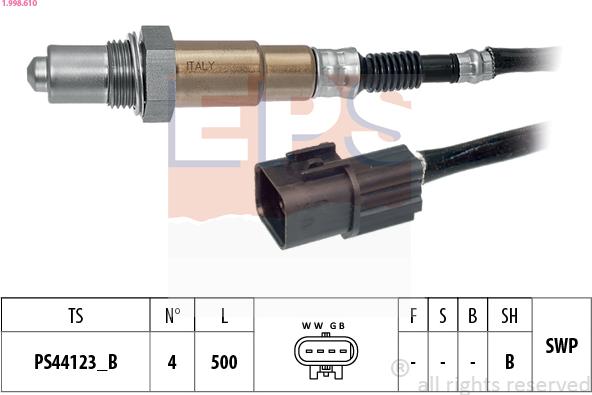 EPS 1.998.610 - Sonda lambda www.autoricambi360.it