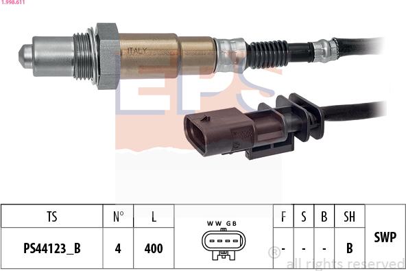 EPS 1.998.611 - Sonda lambda www.autoricambi360.it