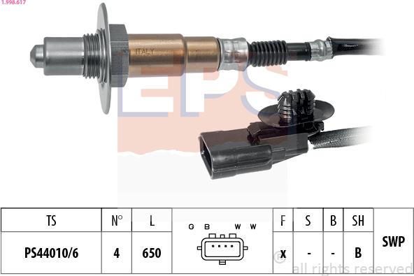 EPS 1.998.617 - Sonda lambda www.autoricambi360.it