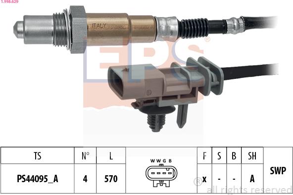 EPS 1.998.629 - Sonda lambda www.autoricambi360.it