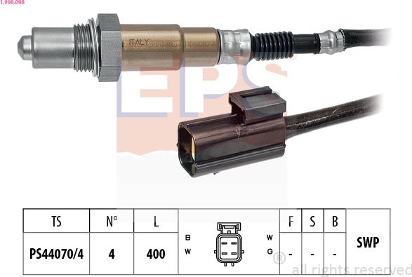 EPS 1.998.098 - Sonda lambda www.autoricambi360.it