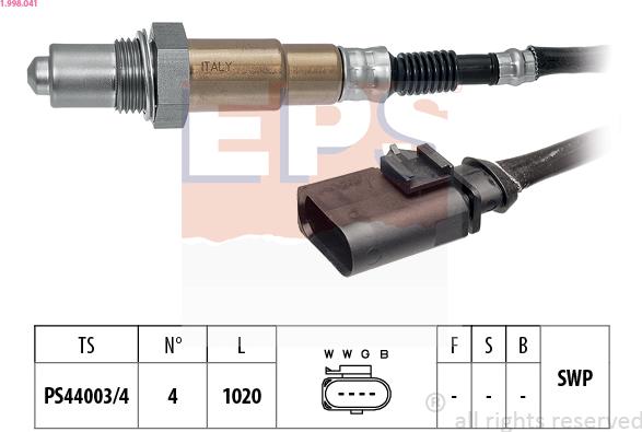 EPS 1.998.041 - Sonda lambda www.autoricambi360.it