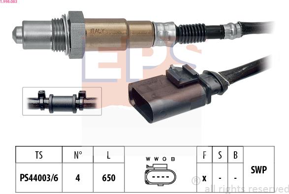 EPS 1.998.083 - Sonda lambda www.autoricambi360.it