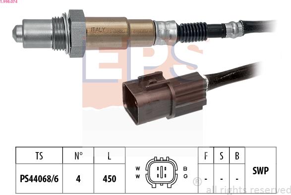EPS 1.998.074 - Sonda lambda www.autoricambi360.it