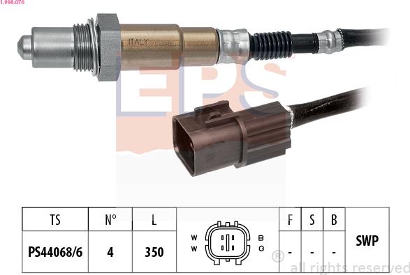 EPS 1.998.076 - Sonda lambda www.autoricambi360.it