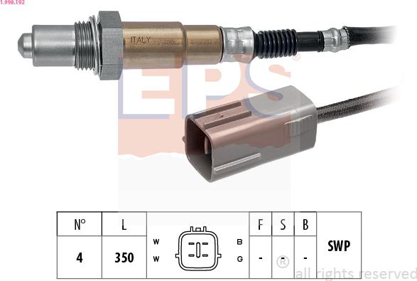 EPS 1.998.192 - Sonda lambda www.autoricambi360.it