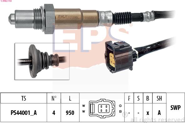 EPS 1.998.110 - Sonda lambda www.autoricambi360.it