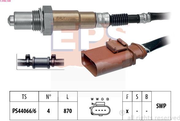 EPS 1.998.189 - Sonda lambda www.autoricambi360.it