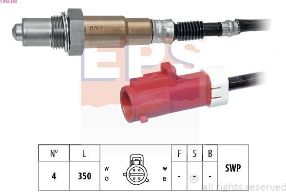 EPS 1.998.183 - Sonda lambda www.autoricambi360.it