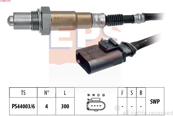 EPS 1.998.170 - Sonda lambda www.autoricambi360.it