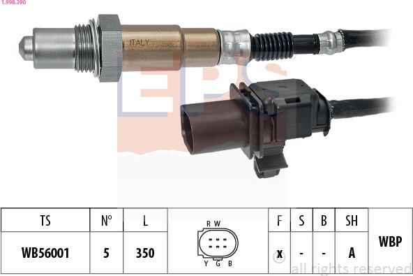 EPS 1.998.390 - Sonda lambda www.autoricambi360.it