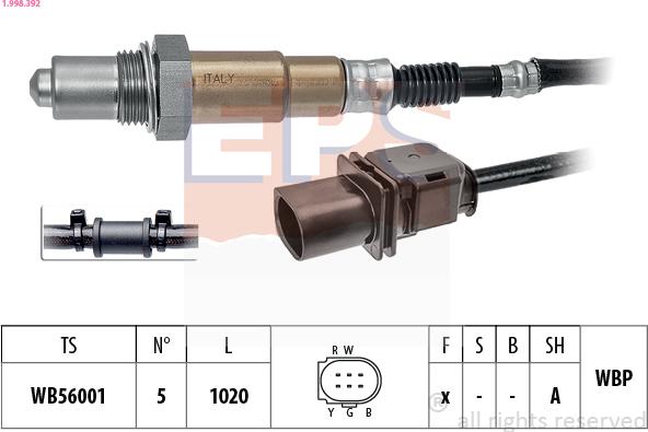 EPS 1.998.392 - Sonda lambda www.autoricambi360.it