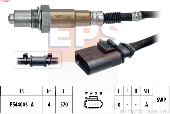 EPS 1.998.347 - Sonda lambda www.autoricambi360.it