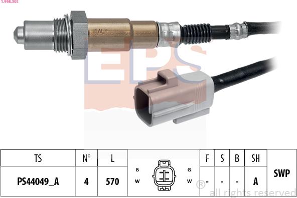 EPS 1.998.355 - Sonda lambda www.autoricambi360.it