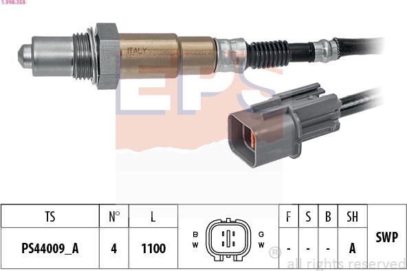 EPS 1.998.358 - Sonda lambda www.autoricambi360.it