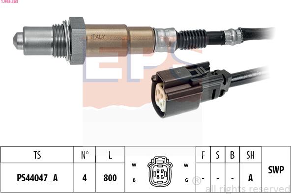 EPS 1.998.363 - Sonda lambda www.autoricambi360.it