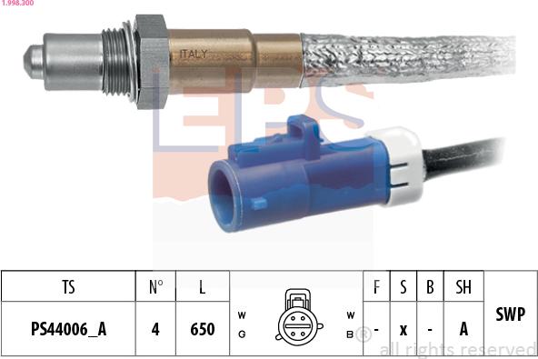 EPS 1.998.300 - Sonda lambda www.autoricambi360.it