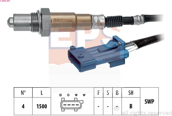 EPS 1.998.301 - Sonda lambda www.autoricambi360.it