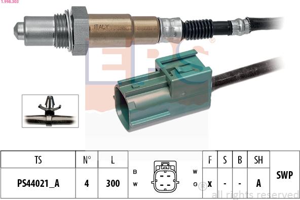 EPS 1.998.303 - Sonda lambda www.autoricambi360.it