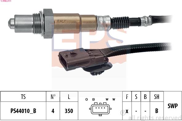 EPS 1.998.311 - Sonda lambda www.autoricambi360.it