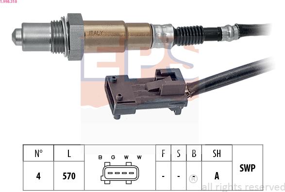EPS 1.998.318 - Sonda lambda www.autoricambi360.it