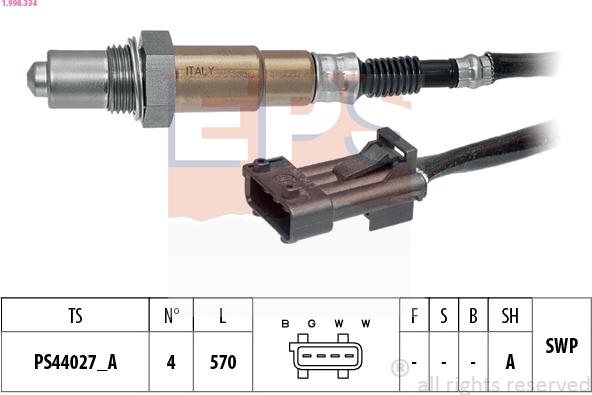 EPS 1.998.334 - Sonda lambda www.autoricambi360.it