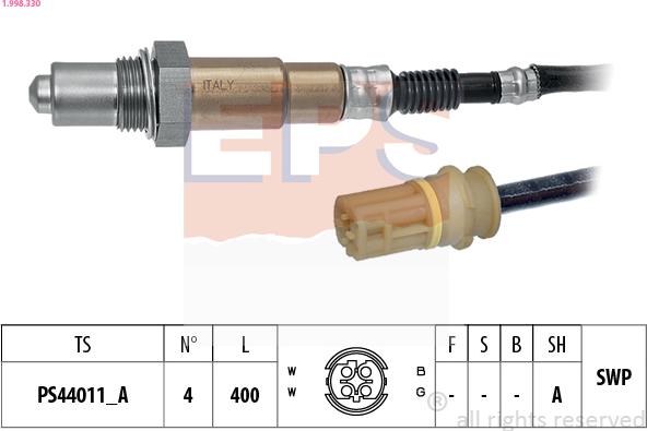EPS 1.998.330 - Sonda lambda www.autoricambi360.it