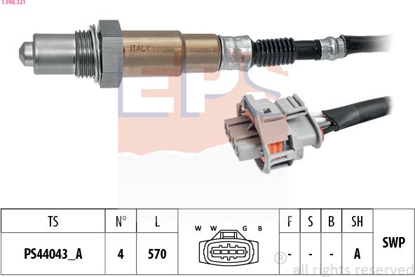 EPS 1.998.321 - Sonda lambda www.autoricambi360.it