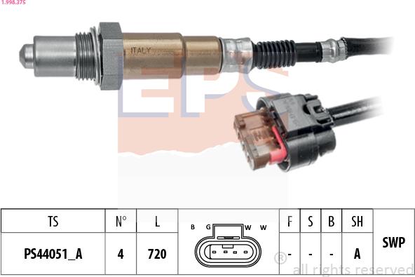 EPS 1.998.375 - Sonda lambda www.autoricambi360.it