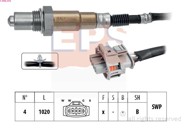 EPS 1.998.378 - Sonda lambda www.autoricambi360.it