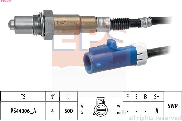 EPS 1.998.296 - Sonda lambda www.autoricambi360.it