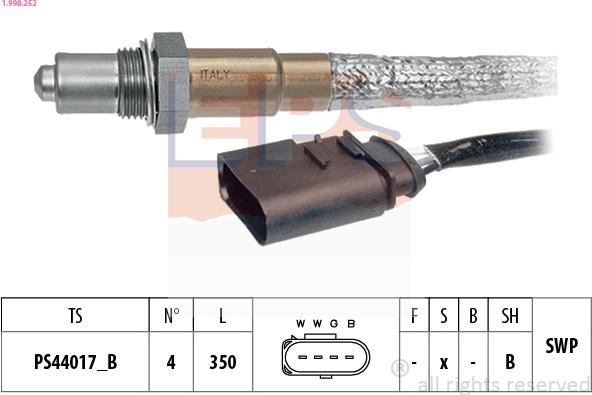 EPS 1.998.252 - Sonda lambda www.autoricambi360.it