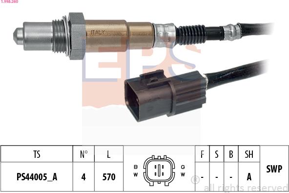 EPS 1.998.260 - Sonda lambda www.autoricambi360.it