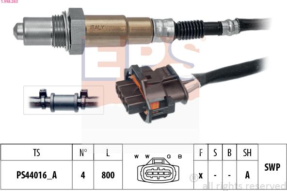 EPS 1.998.263 - Sonda lambda www.autoricambi360.it