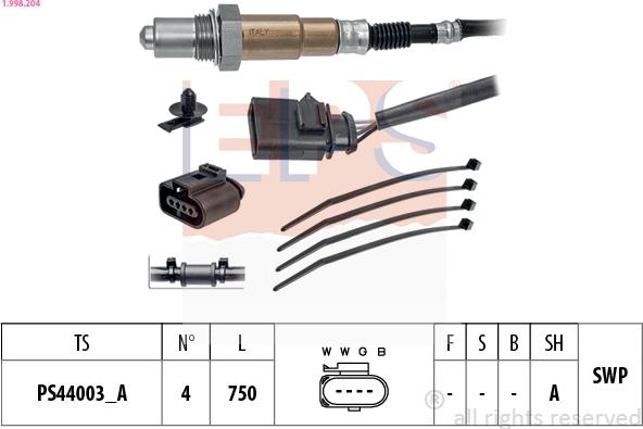 EPS 1.998.204 - Sonda lambda www.autoricambi360.it